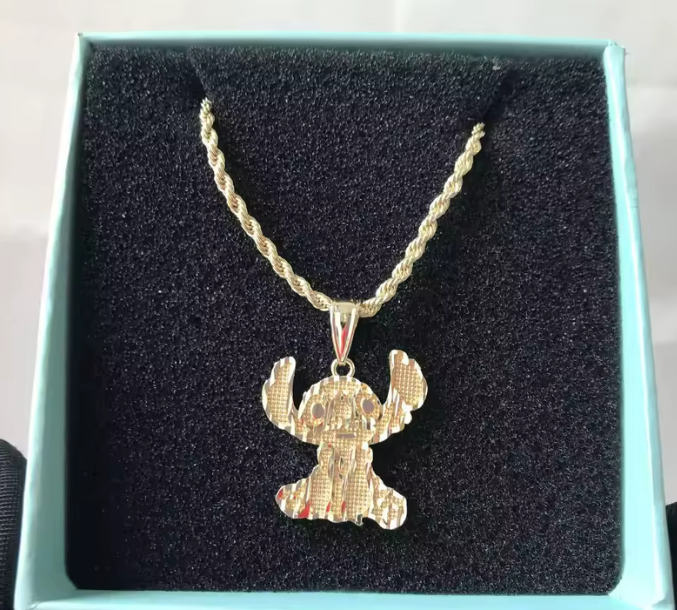 18K Lilo & Stitch Gold Plated Necklace
