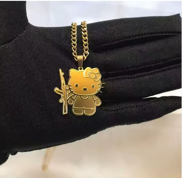 18K Hello Kitty Gold Plated Necklace