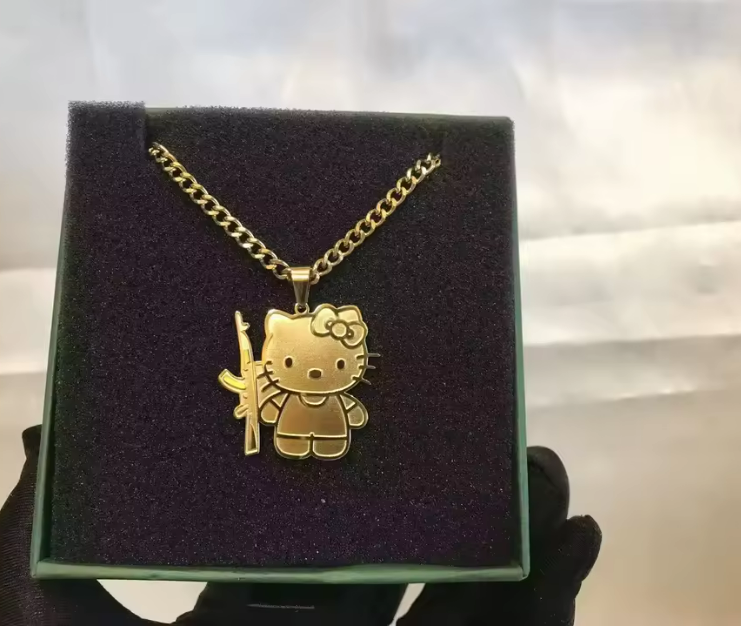 18K Hello Kitty Gold Plated Necklace