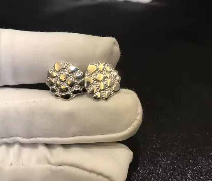 18K Gold Plated Nugget Earrings