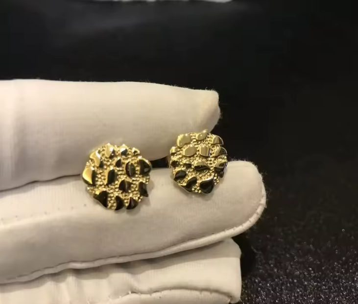 18K Gold Plated Nugget Earrings